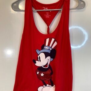 Disney Mickey Mouse Patriotic Red oversize Tank Top Junior Sz XXL 19